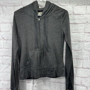 Zenana Outfitters Charcoal Gray Full Zip Hoodie Medium